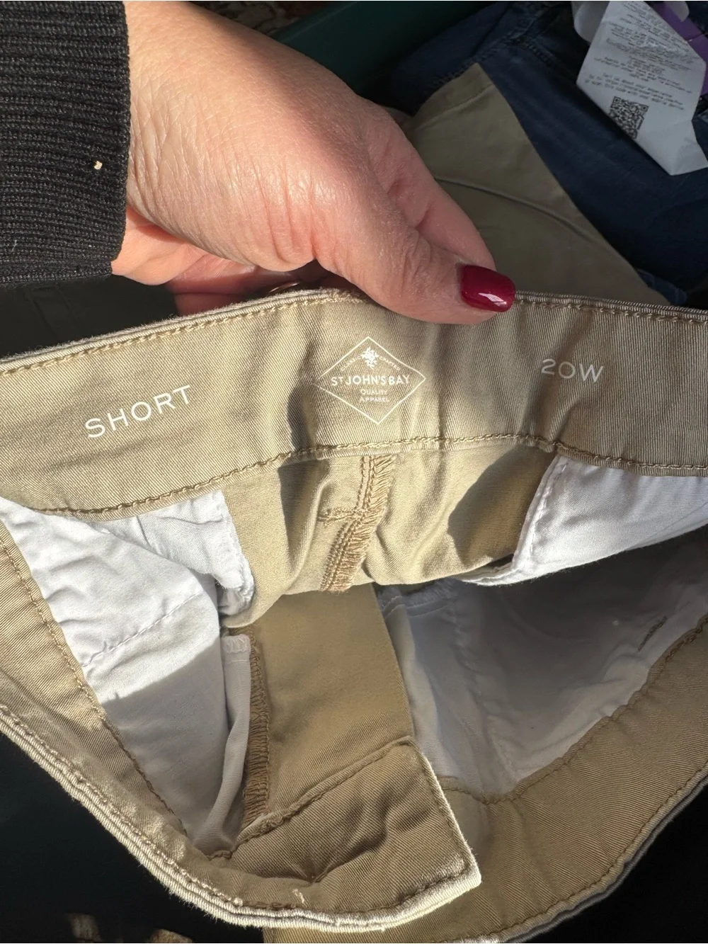 St. John’s bay Classic Women's Khaki Shorts - Picture 2 of 3